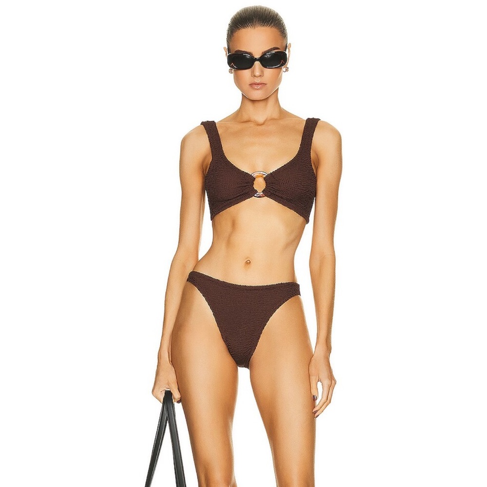 Hunza G Julia Bikini Set in Chocolate Brown-One Size